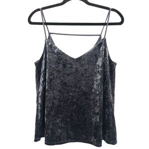 Socialite crushed velour strappy camisole S blue-gray color